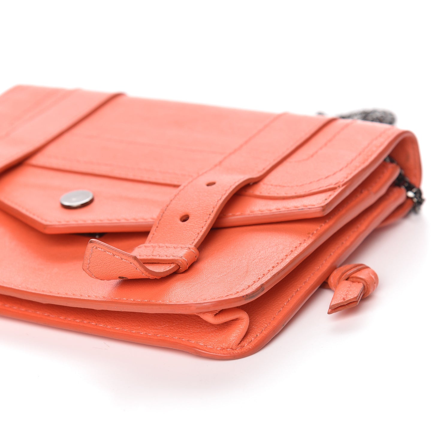 Lambskin PS1 Large Chain Wallet Grapefruit