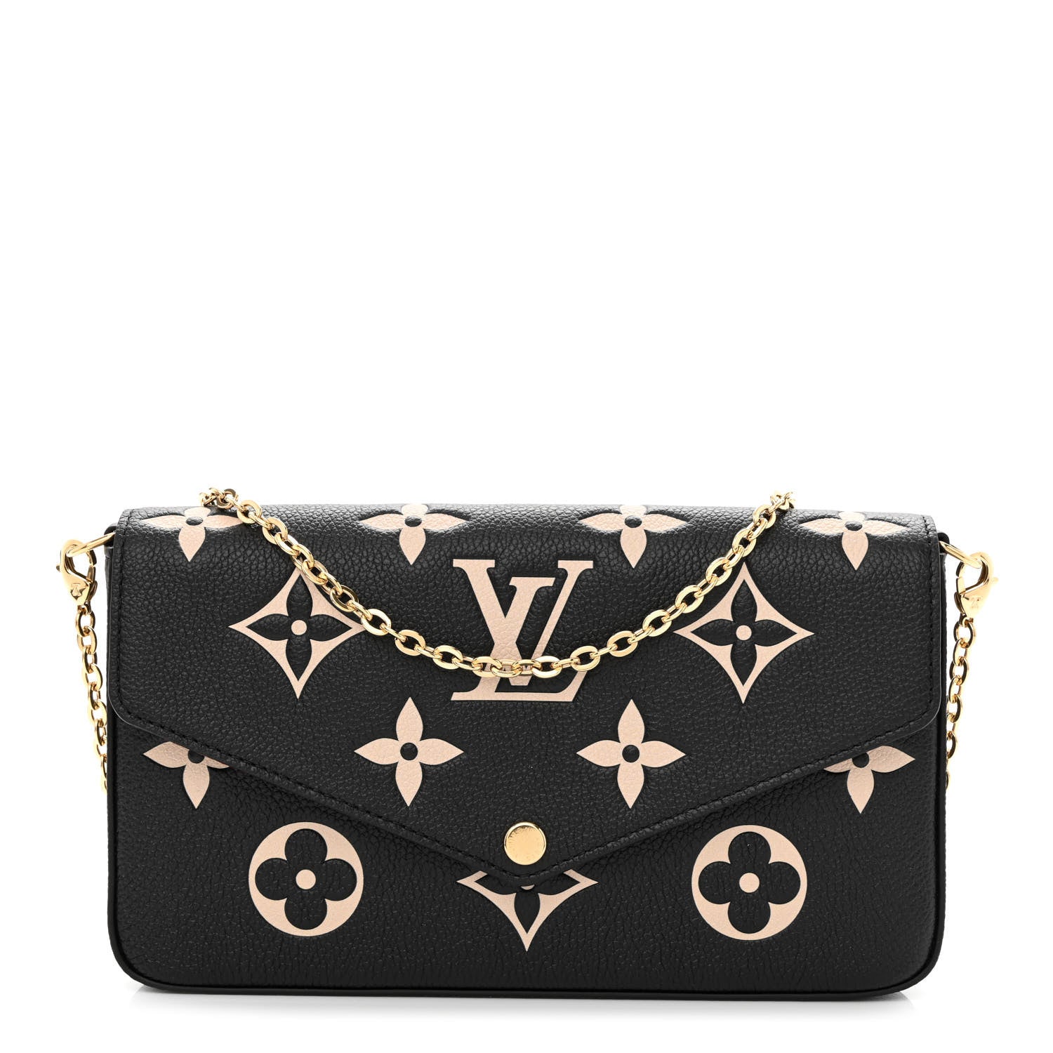 Louis Vuitton Empreinte Monogram Giant Felicie Pochette Black Beige 3 of 14