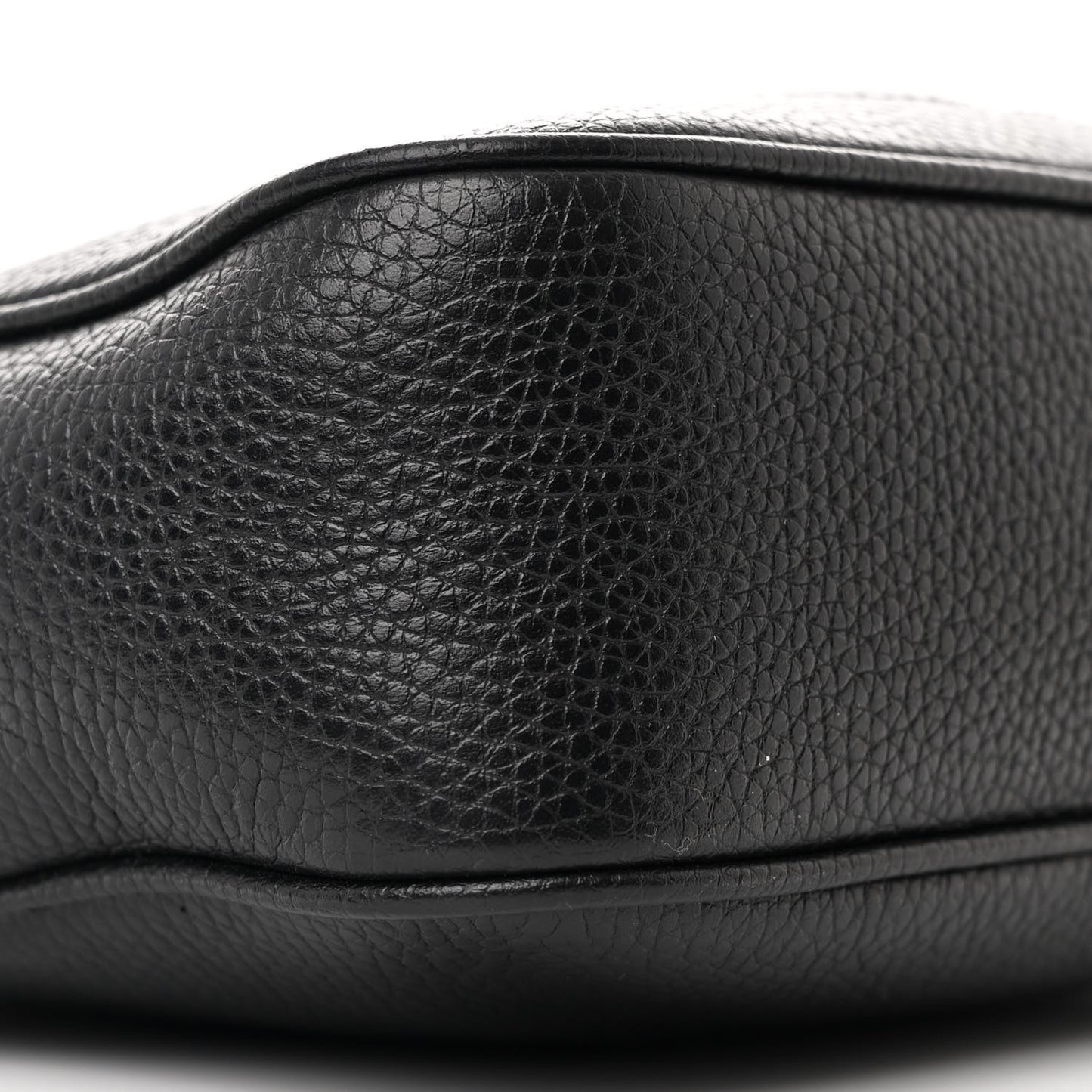 Pebbled Calfskin Small Soho Disco Bag Black