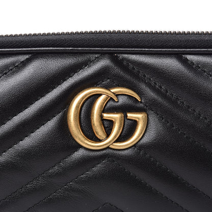 Gucci Calfskin Matelasse Mini GG Marmont Chain Crossbody Bag Black 10 of 11
