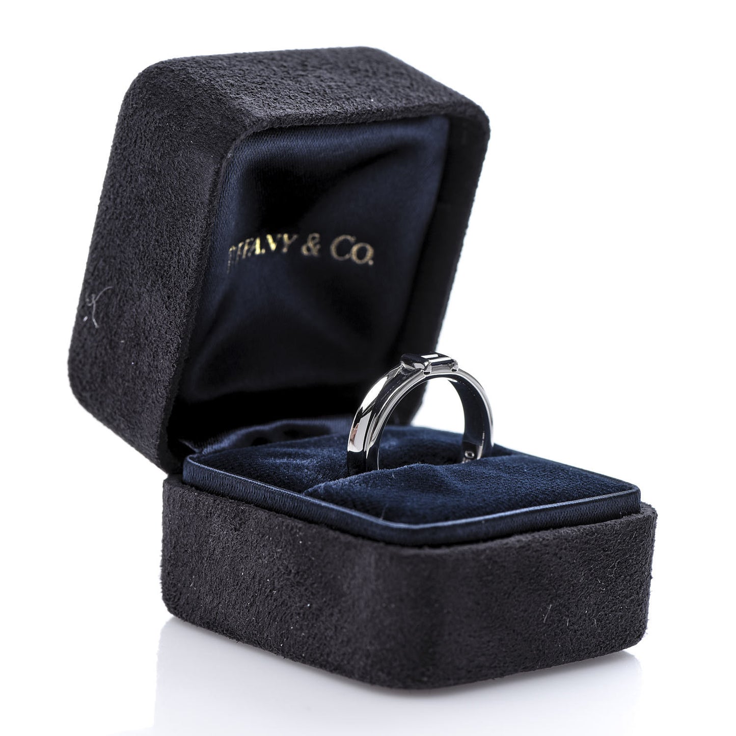 18K White Gold Blue Sapphire Stacking Ring 53 6.5