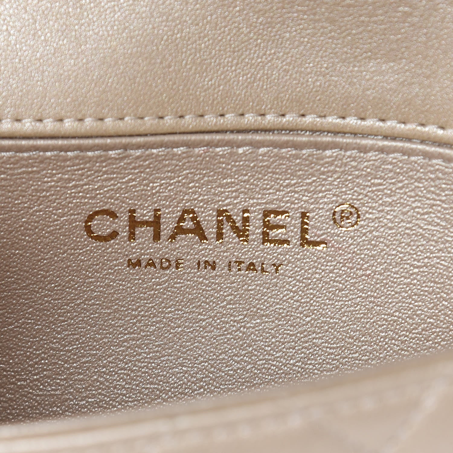 Chanel Metallic Lambskin Quilted Extra Mini V For Victory Flap Light Gold 6 of 11