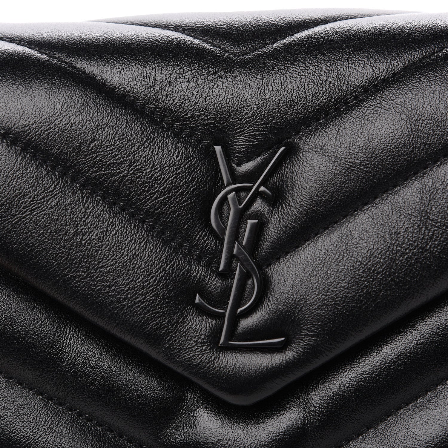 Saint Laurent Calfskin Y Quilted Monogram Toy Loulou Crossbody Bag Black 7 of 7