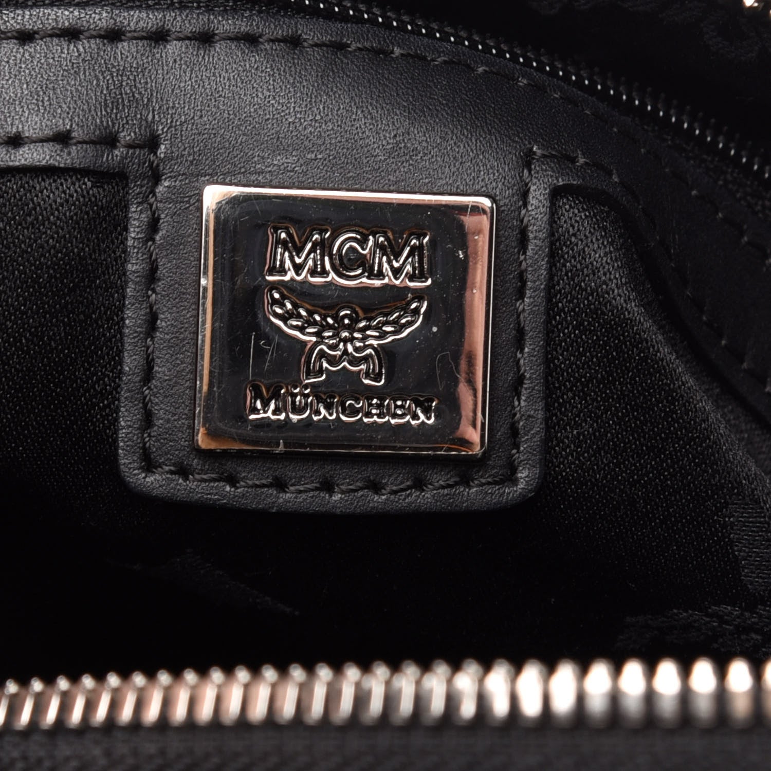 MCM Visetos Small Boston Bag Black 8 of 13