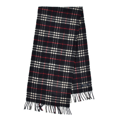 Burberry Cashmere Vintage Check Icon Stripe Scarf Black 2 of 4