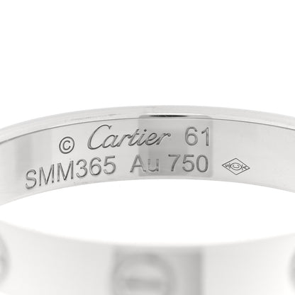 Cartier 18K White Gold 3.5mm LOVE Wedding Band Ring 61 9.5 4 of 4