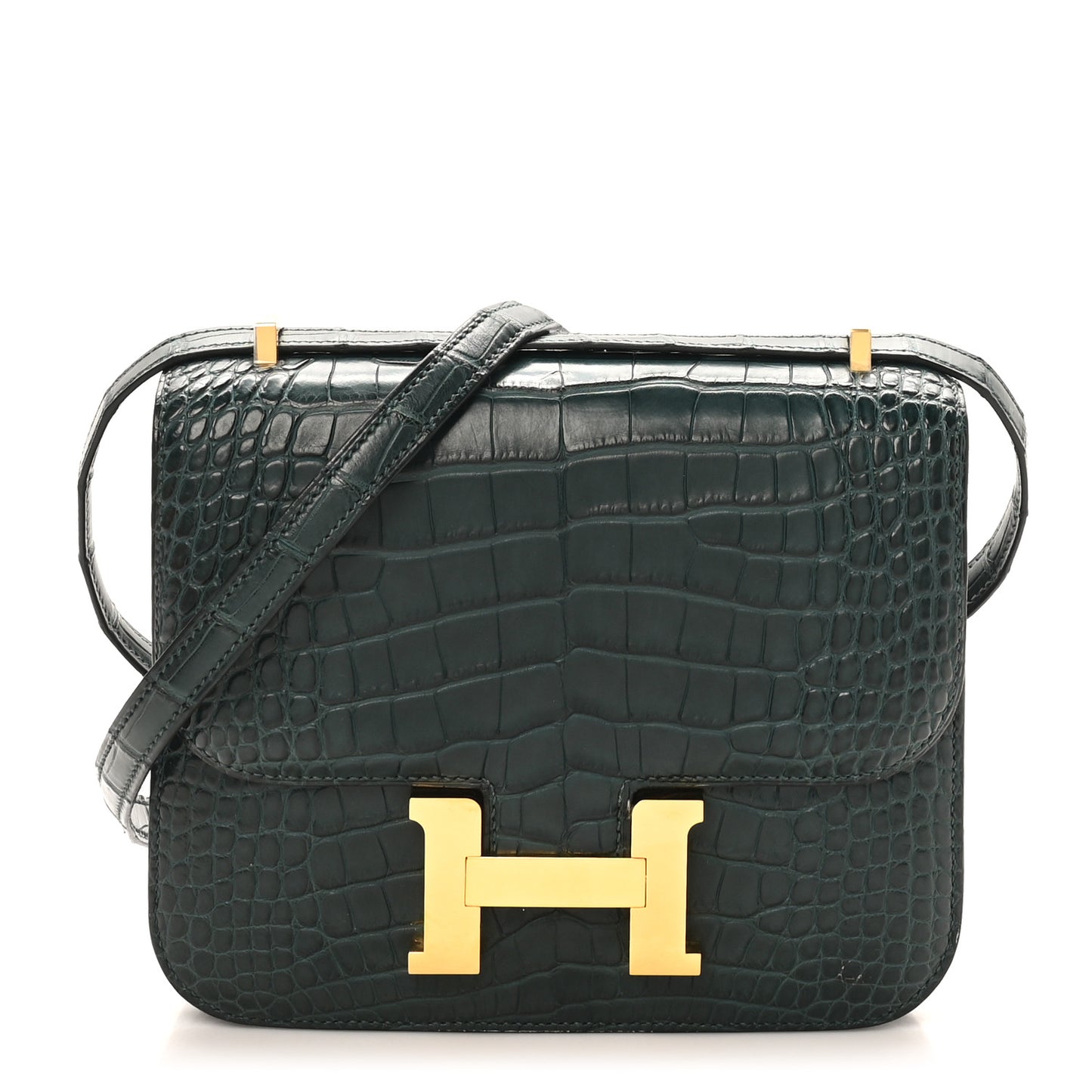 Matte Alligator Constance 18 Vert Cypress