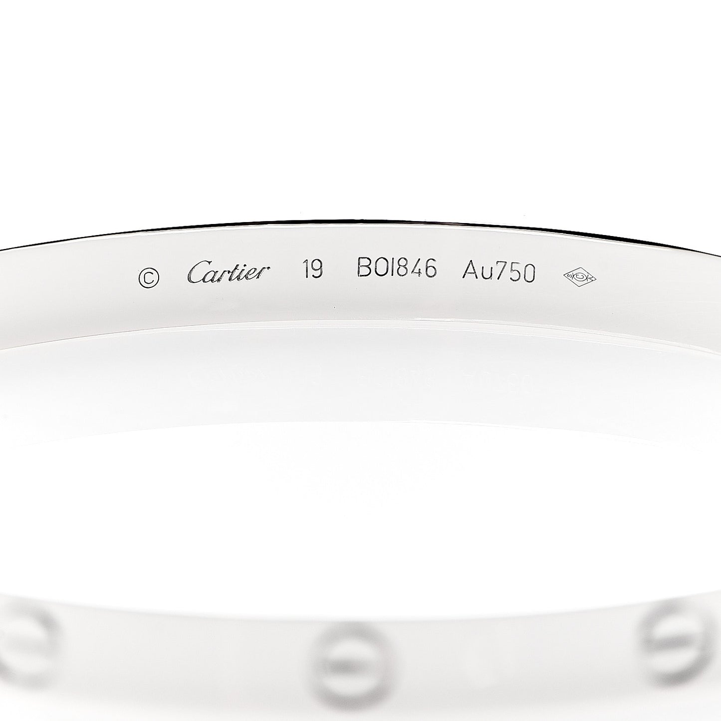 18K White Gold LOVE Bracelet 19