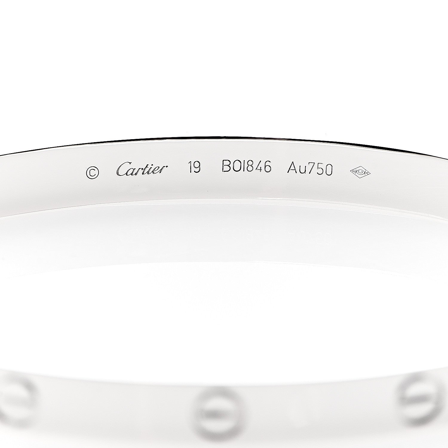 Cartier 18K White Gold LOVE Bracelet 19 3 of 6