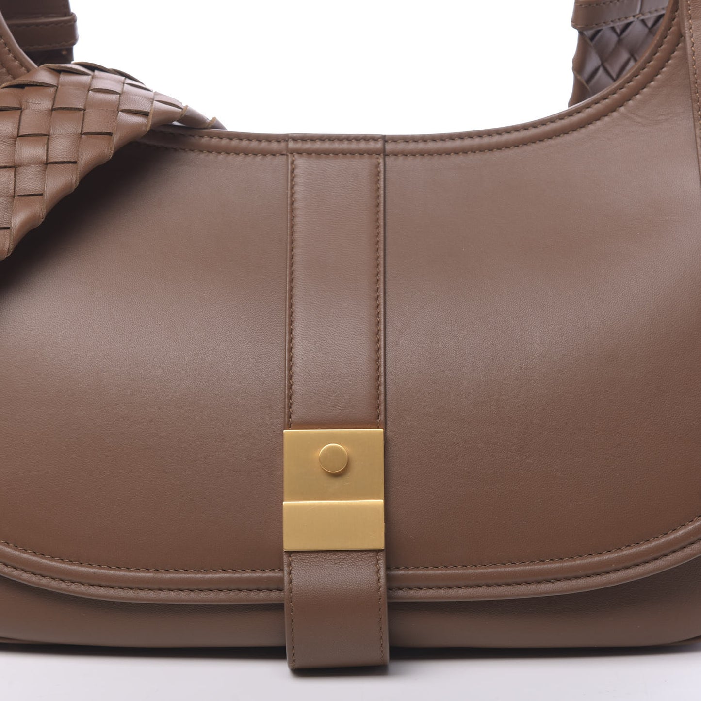 Nappa Intrecciato Strap Shoulder Bag Brown