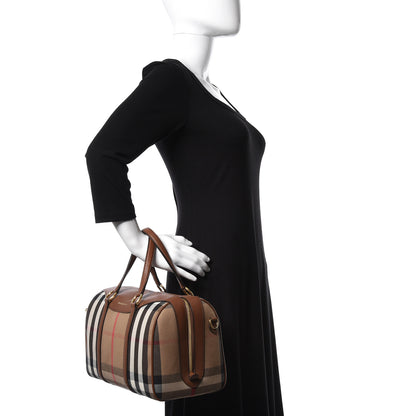 Burberry House Check Derby Calfskin Medium Alchester Bowling Bag Tan 3 of 9