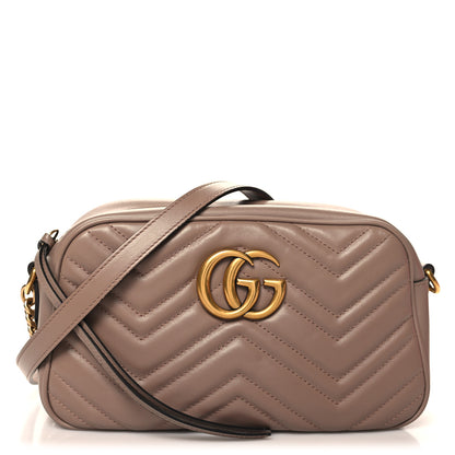 Gucci Calfskin Matelasse Small GG Marmont Chain Shoulder Bag Porcelain Rose 1 of 11