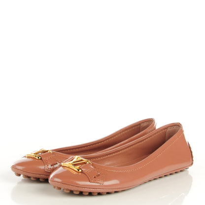 Louis Vuitton Patent Calfskin Oxford Ballerina Flats Rose Velours 35.5 3 of 7