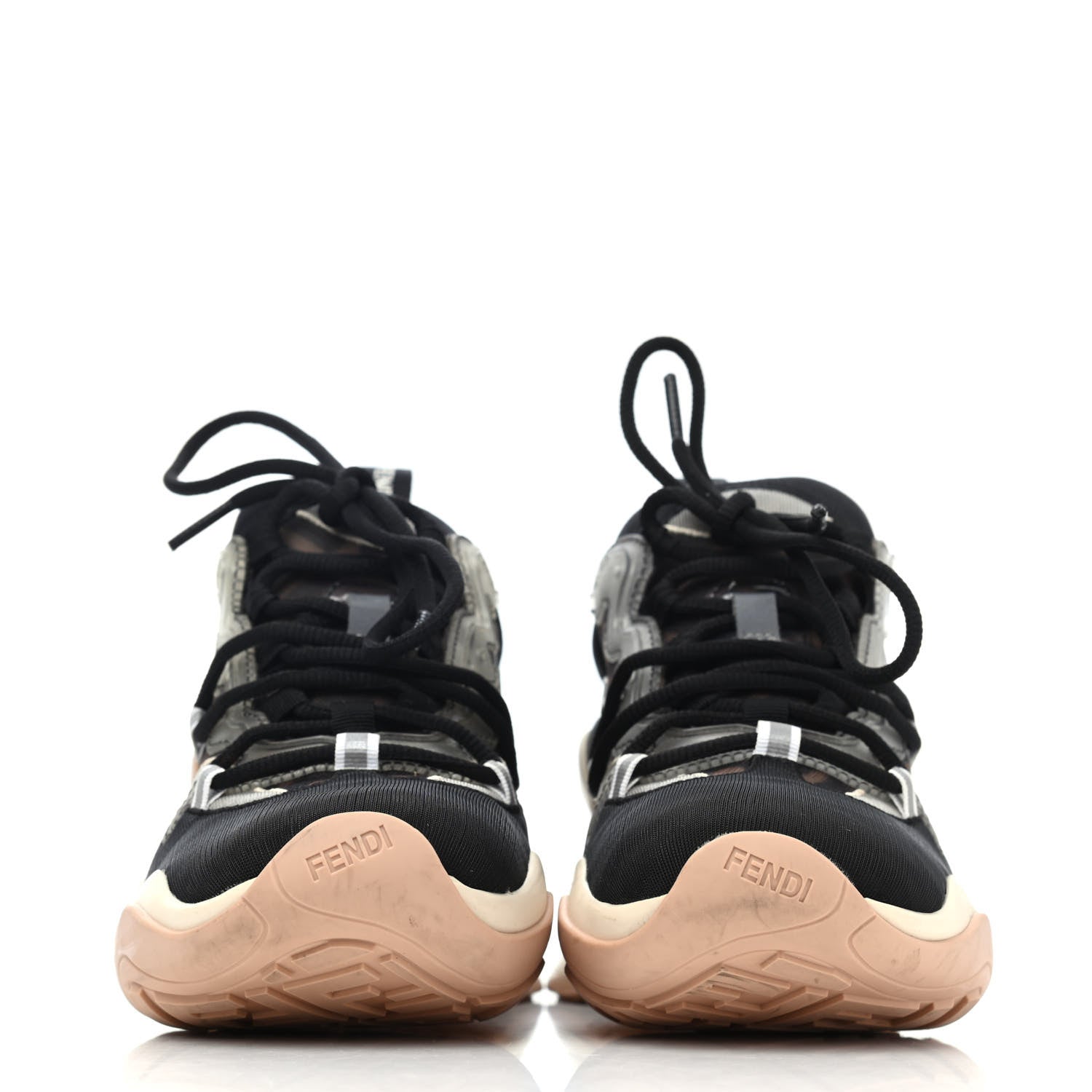 Fendi Mesh FF Womens FFluid Low Top Sneakers 36 Tobacco Black Skin 2 of 4