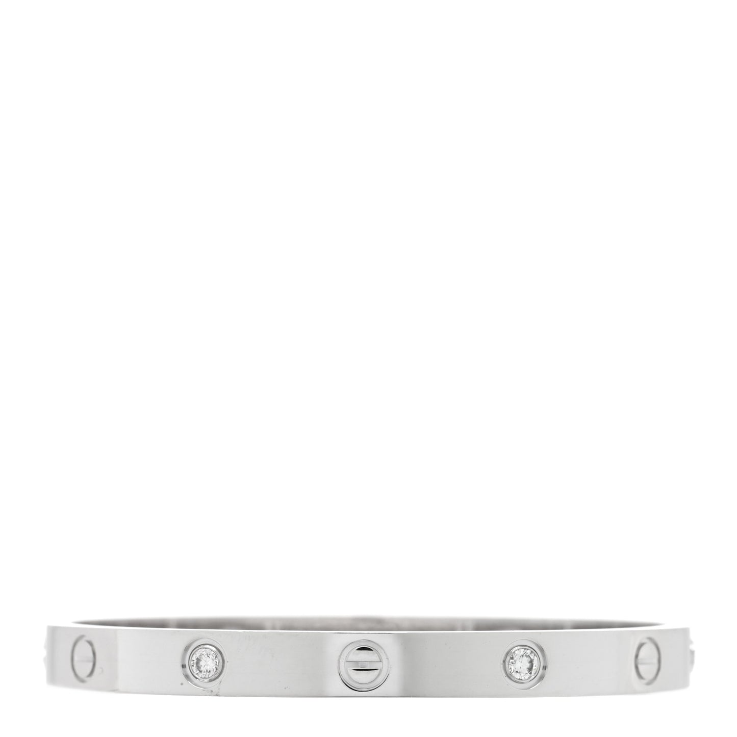 18K White Gold 4 Diamond Love Bracelet 17
