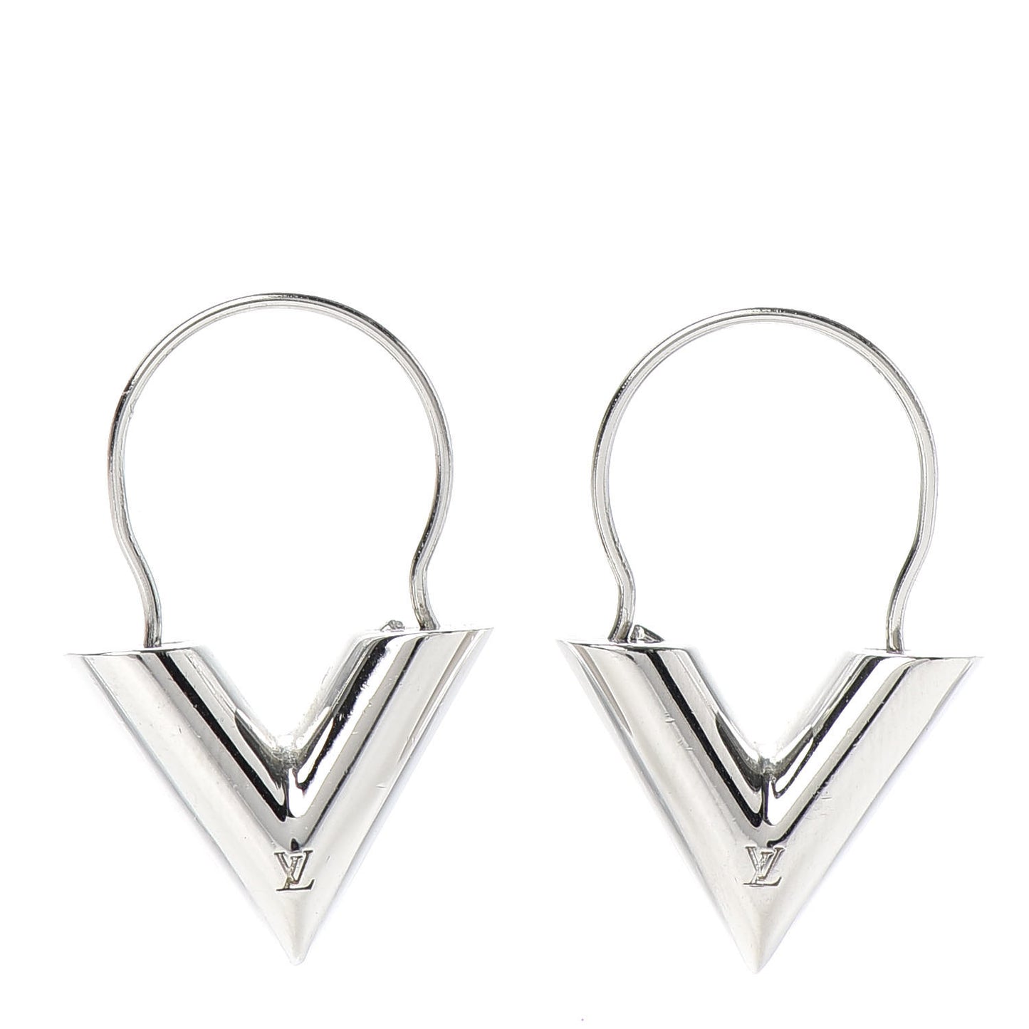 Essential V Hoop Earrings Silver
