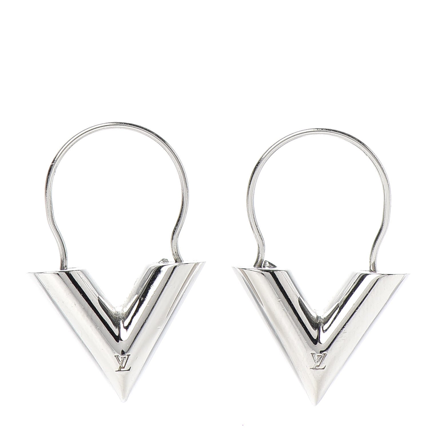 Louis Vuitton Essential V Hoop Earrings Silver 1 of 4
