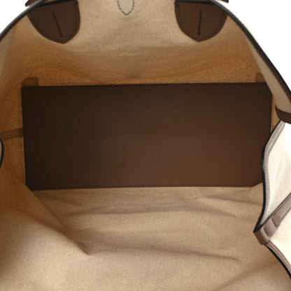 Burberry Cotton Canvas Calfskin Large Soft Belted Tote Bag Natural 6 of 11