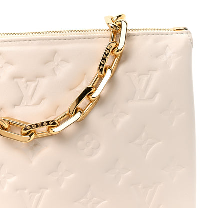 Louis Vuitton Lambskin Embossed Monogram Coussin PM Beige Cream 8 of 13