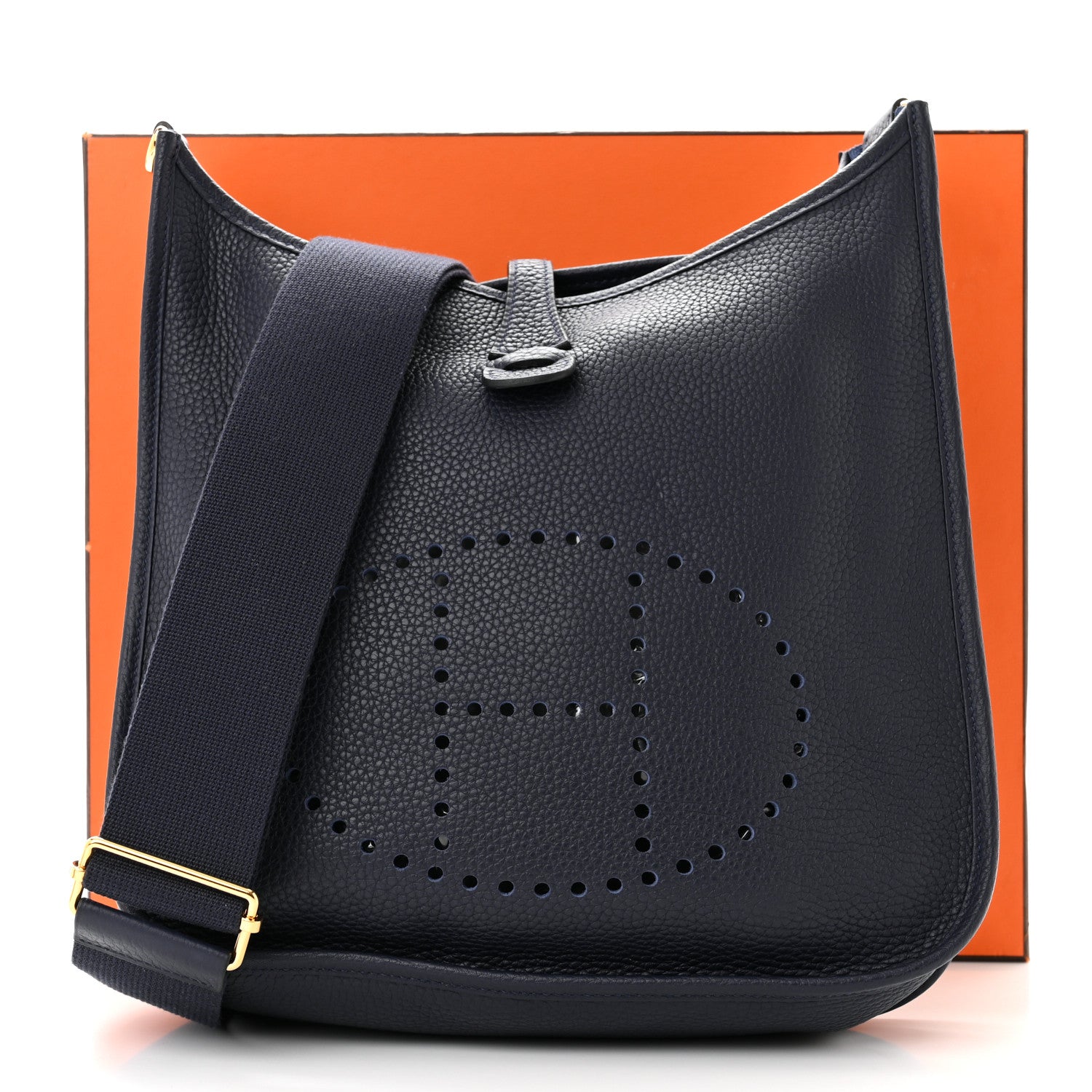 Hermes Taurillon Clemence Evelyne III PM Bleu Nuit 11 of 11