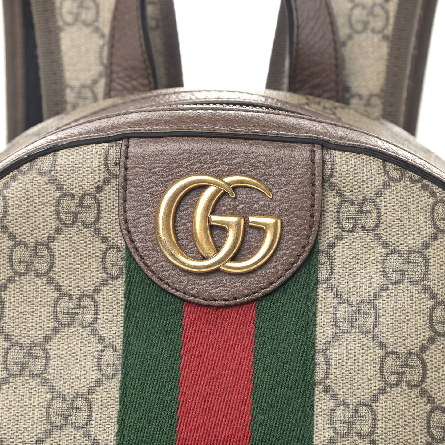 GG Supreme Monogram Calfskin Web Small Ophidia Day Backpack Beige Ebony New Acero