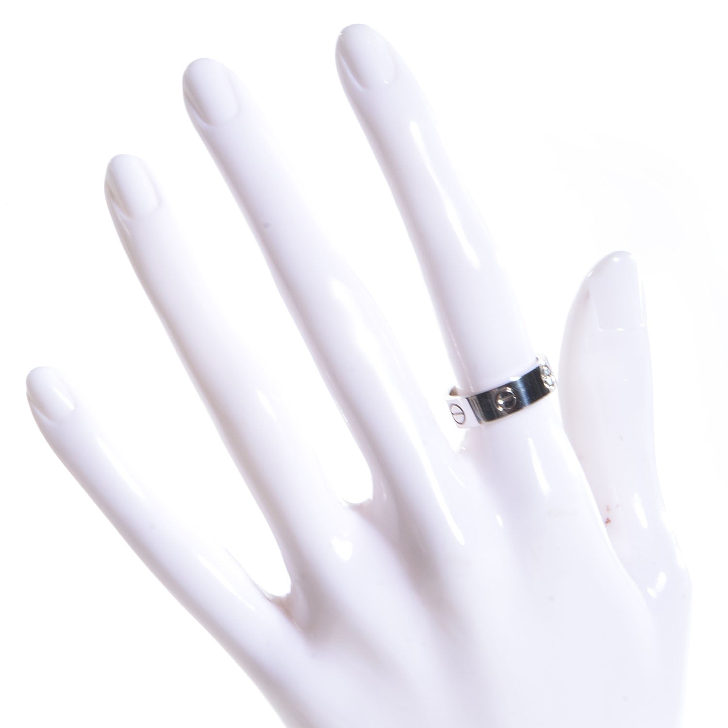 Cartier 18K White Gold 5.5mm LOVE Ring 52 6 2 of 5