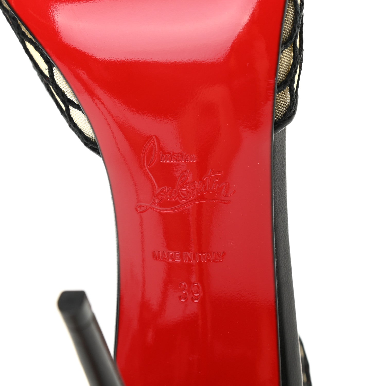 Christian Louboutin Mesh Sandals 39 Black 6 of 7