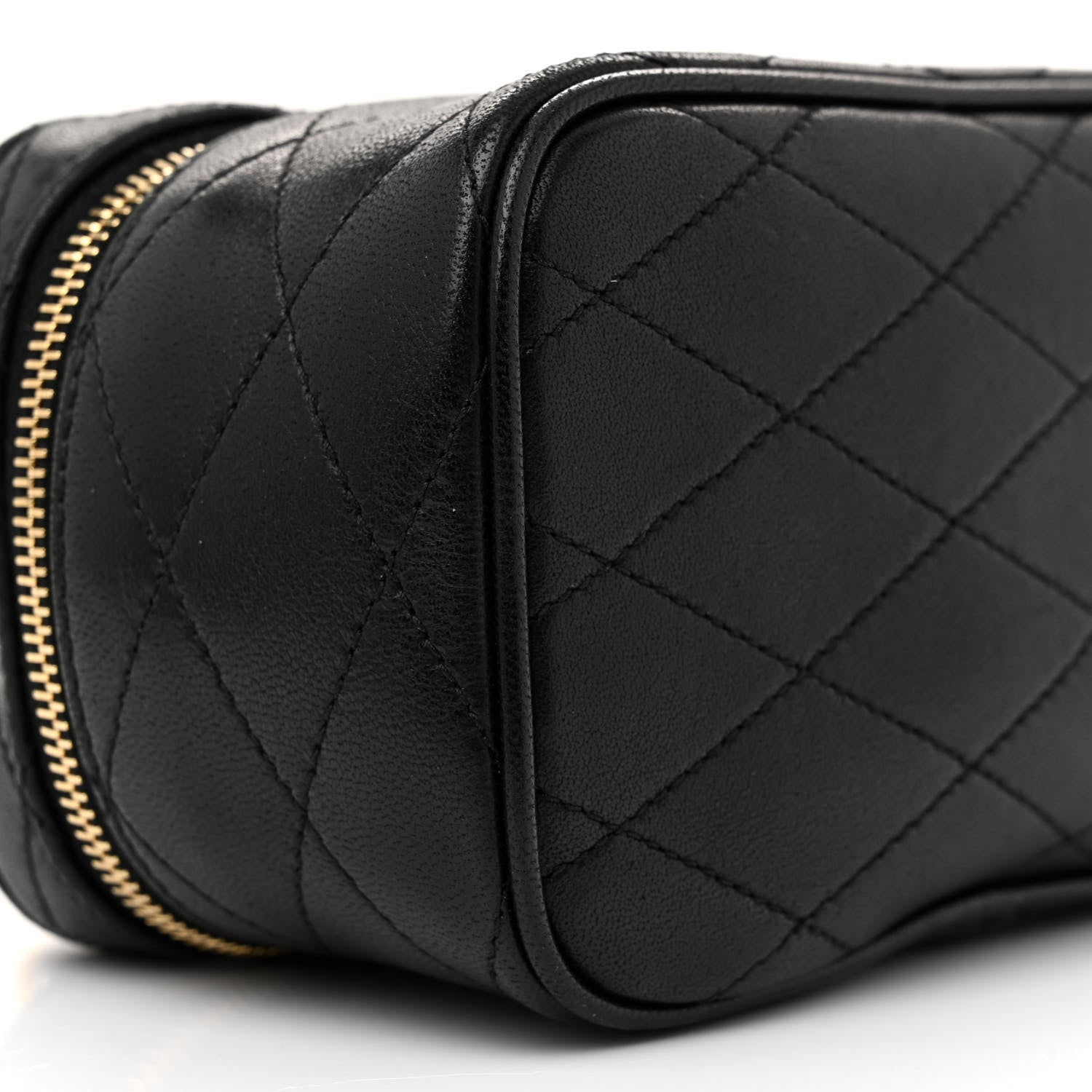 Saint Laurent Lambskin Quilted Vanity Bag Top Handle Black 9 of 11
