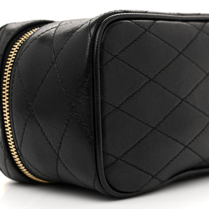 Saint Laurent Lambskin Quilted Vanity Bag Top Handle Black 9 of 11