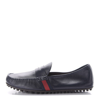 Gucci Nappa Web Mens Kanye Driver Loafers 8.5 Blue 1 of 11