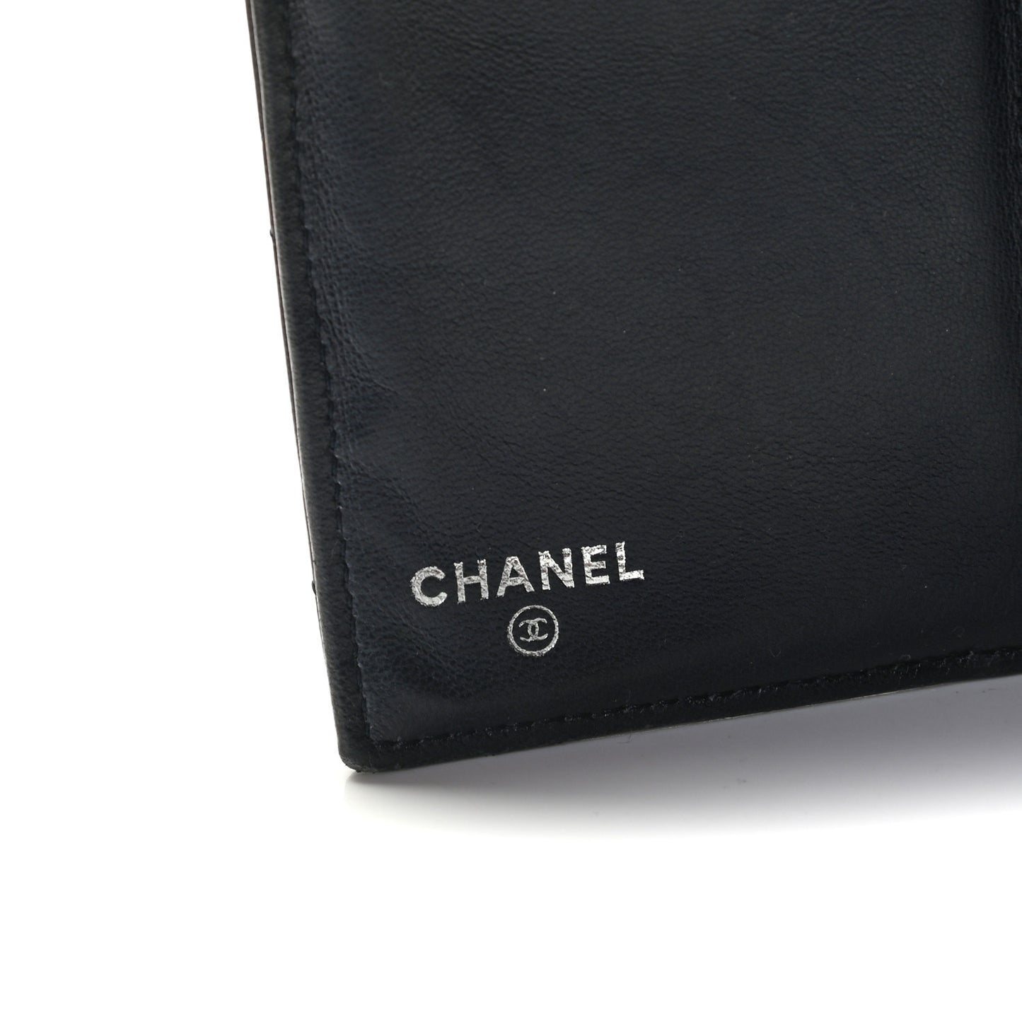 Lambskin Quilted Large Gusset Flap Wallet Navy