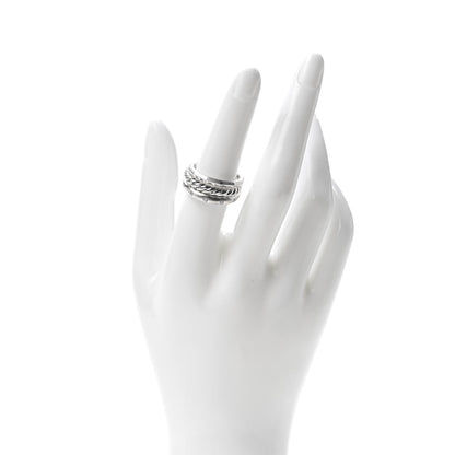 David Yurman Sterling Silver Diamond 9mm Stax Narrow Ring 54 7 2 of 5