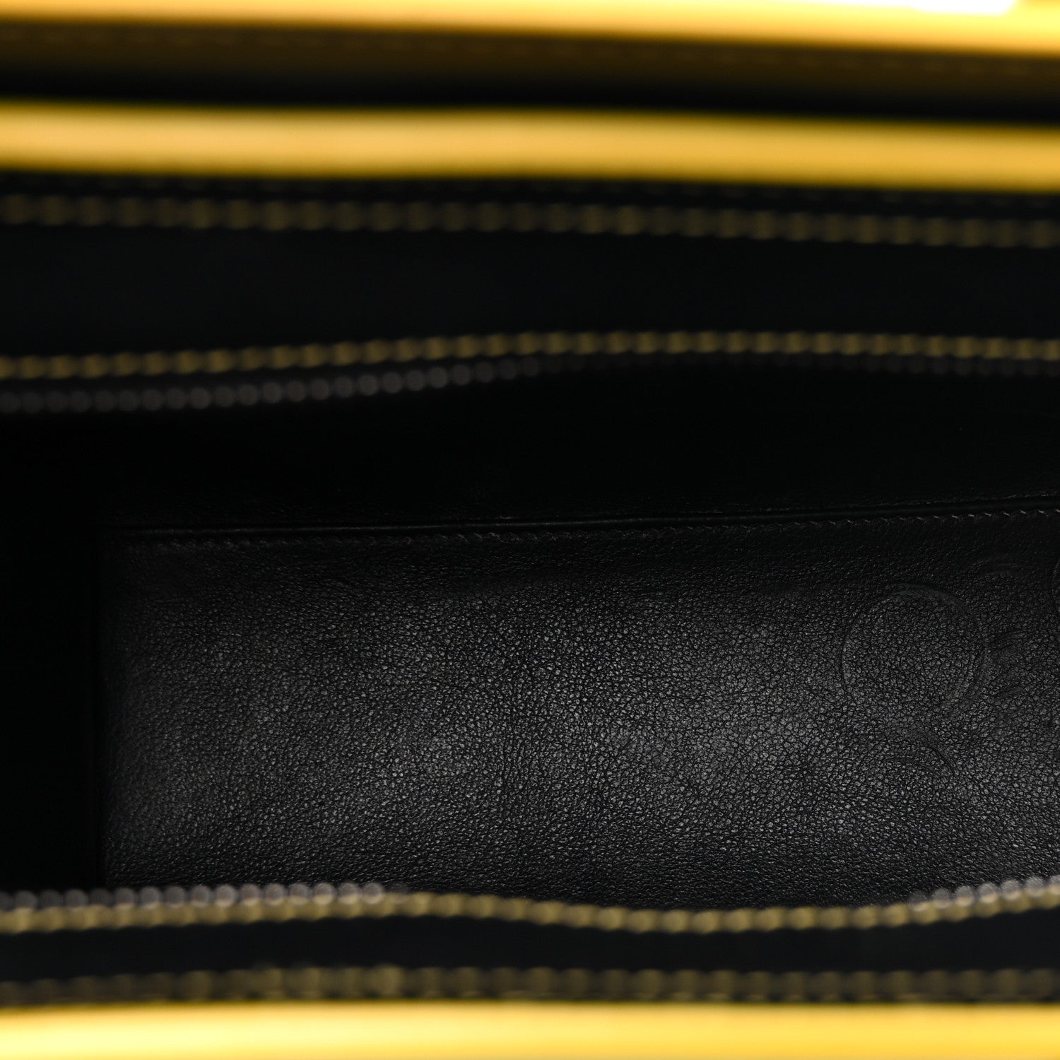 Celine Satin Calfskin Nano Debossed Luggage Black Yellow 5 of 13