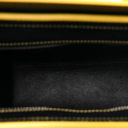 Celine Satin Calfskin Nano Debossed Luggage Black Yellow 5 of 13