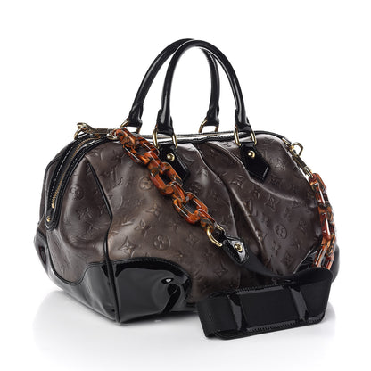 Louis Vuitton Cuir Patent Embossed Monogram Stephen Bag Grey 3 of 9