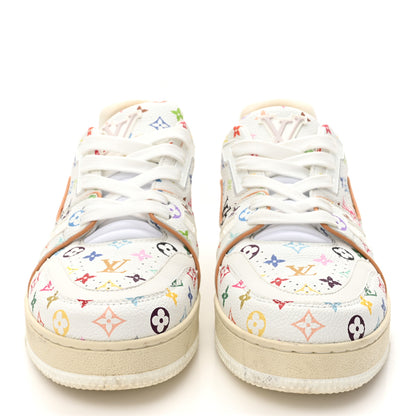 Louis Vuitton LV X TM Calfskin Monogram Multicolor Womens LV Trainer Sneakers 39 White 3 of 10
