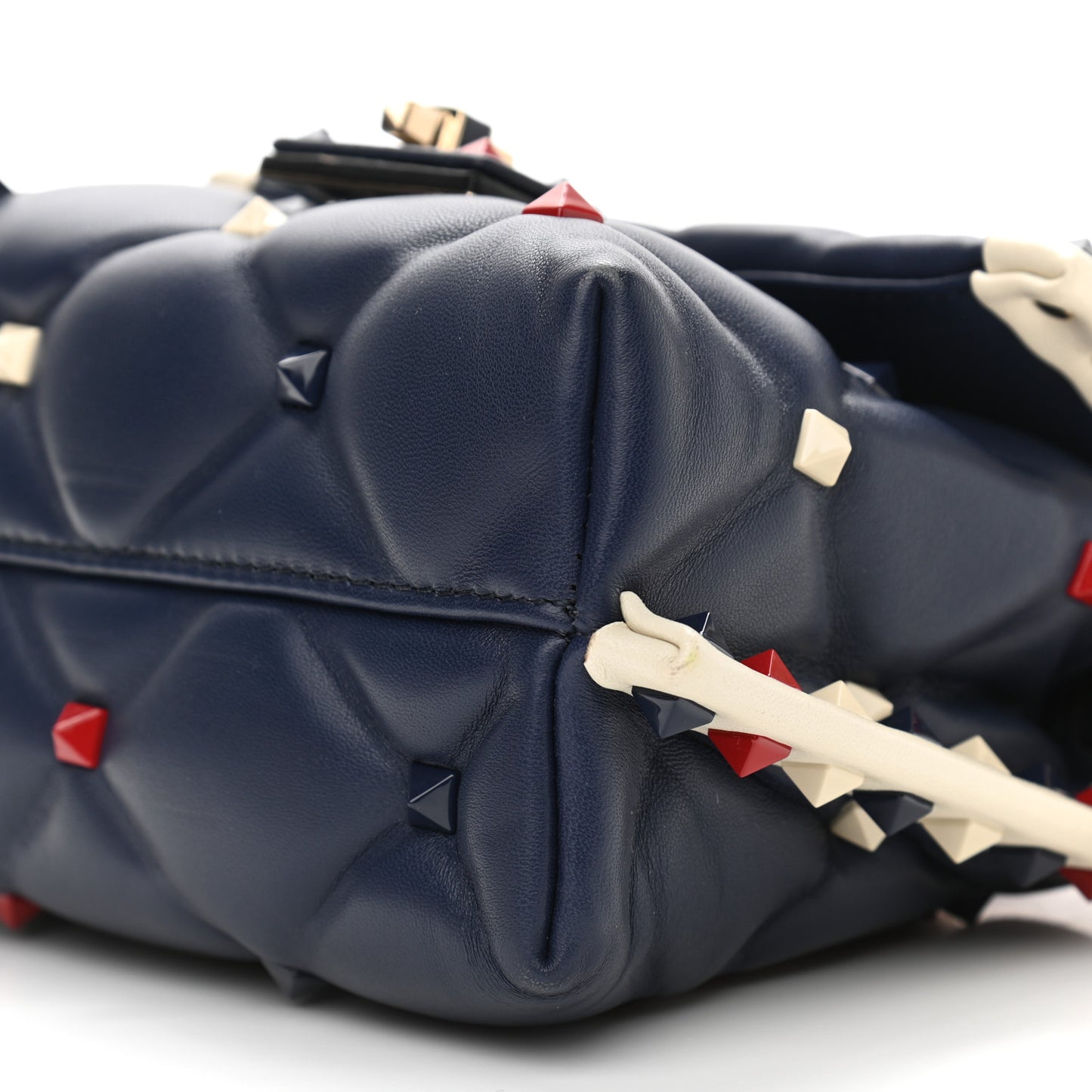 Nappa Mini Candystud Top Handle Bag Navy
