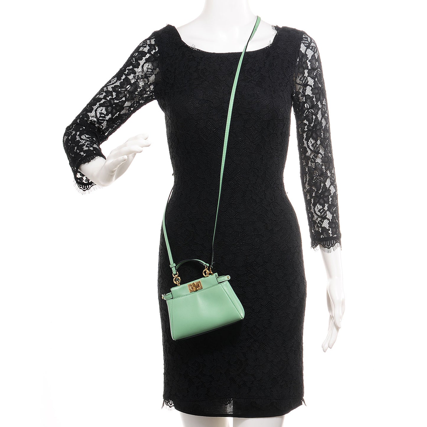 Shiny Nappa Micro Peekaboo Iconic Satchel Verde Acqua