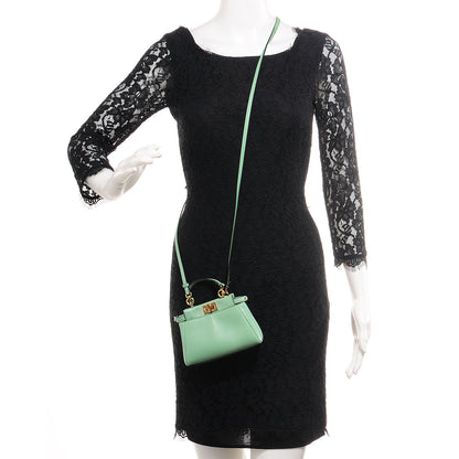 Fendi Shiny Nappa Micro Peekaboo Iconic Satchel Verde Acqua 2 of 12