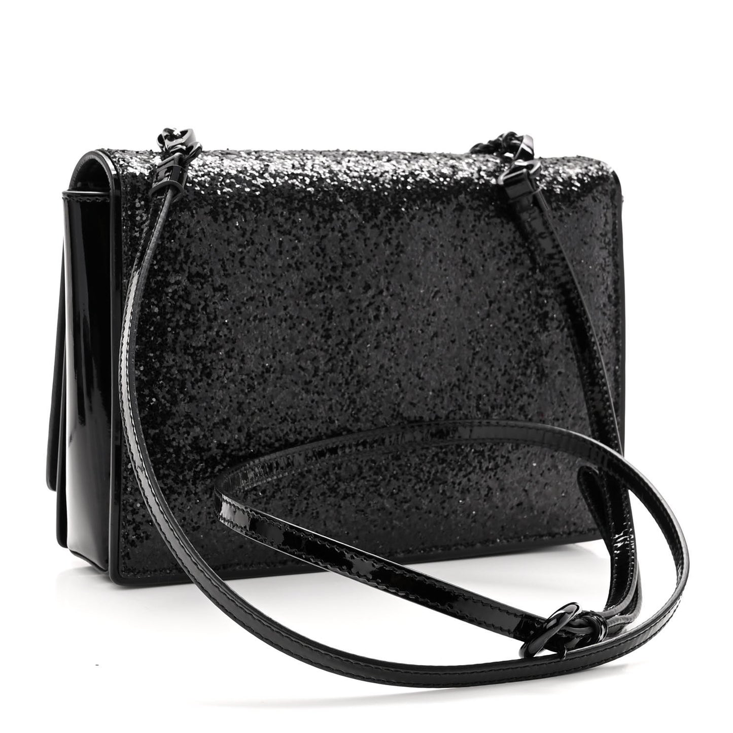 Calfskin Sequins Ginny Bow Crossbody Bag Black