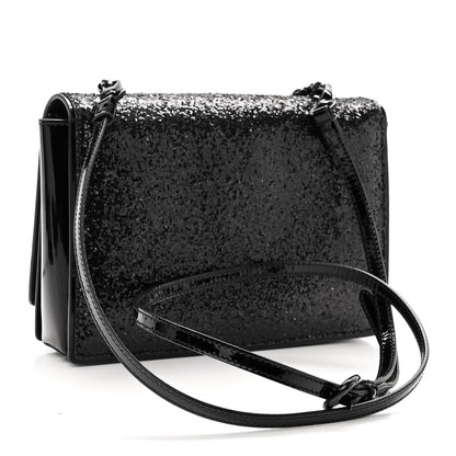 Salvatore Ferragamo Calfskin Sequins Ginny Bow Crossbody Bag Black 3 of 10
