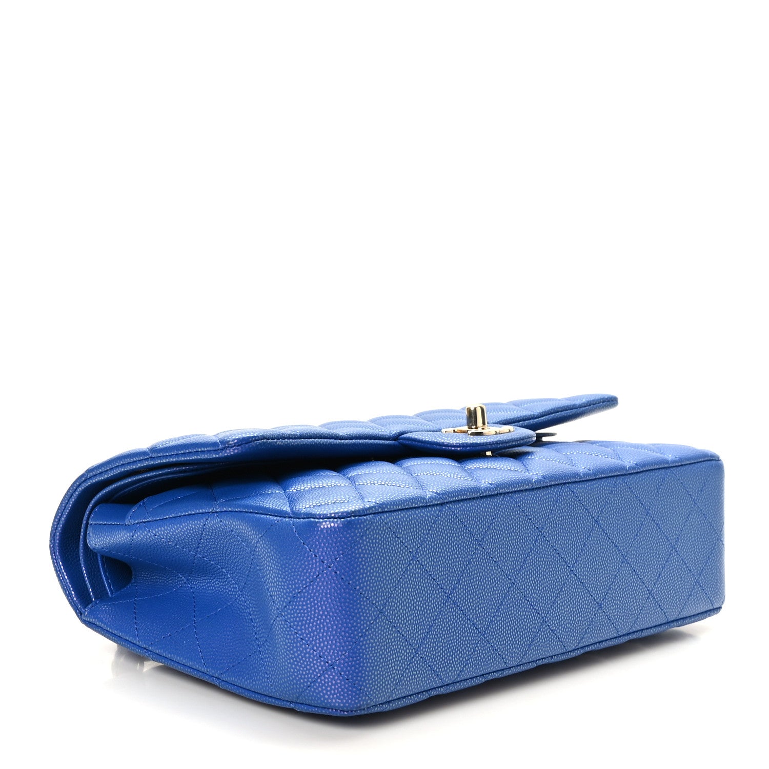 Chanel Caviar Quilted Medium Double Flap Blue 4 of 10