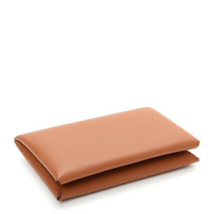 Hermes Epsom Calvi Card Case Gold 4 of 7