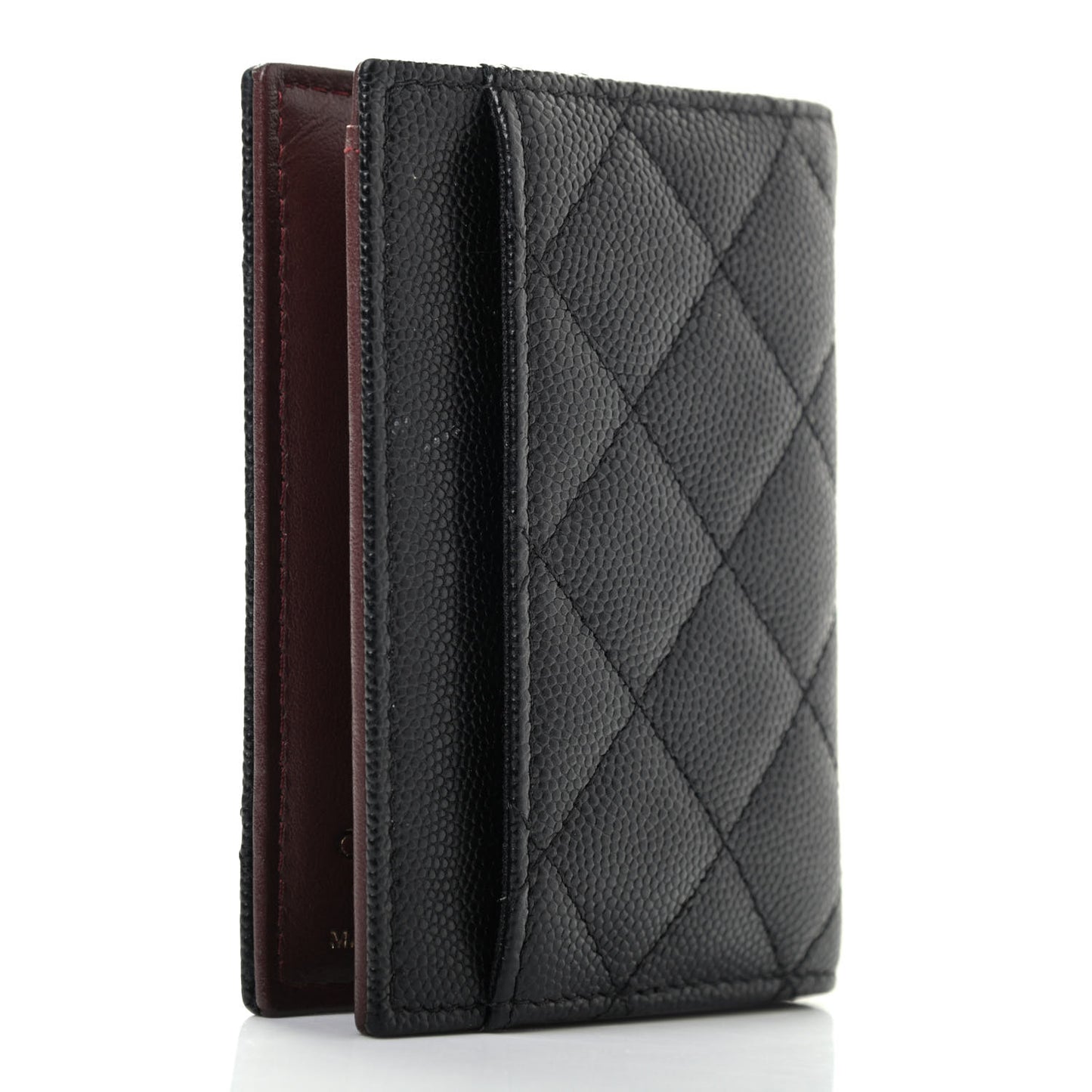 Caviar Quilted Card Holder Wallet Black