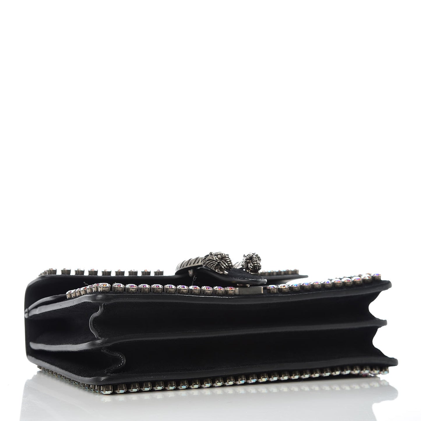 Suede Crystal Small Dionysus Shoulder Bag Black