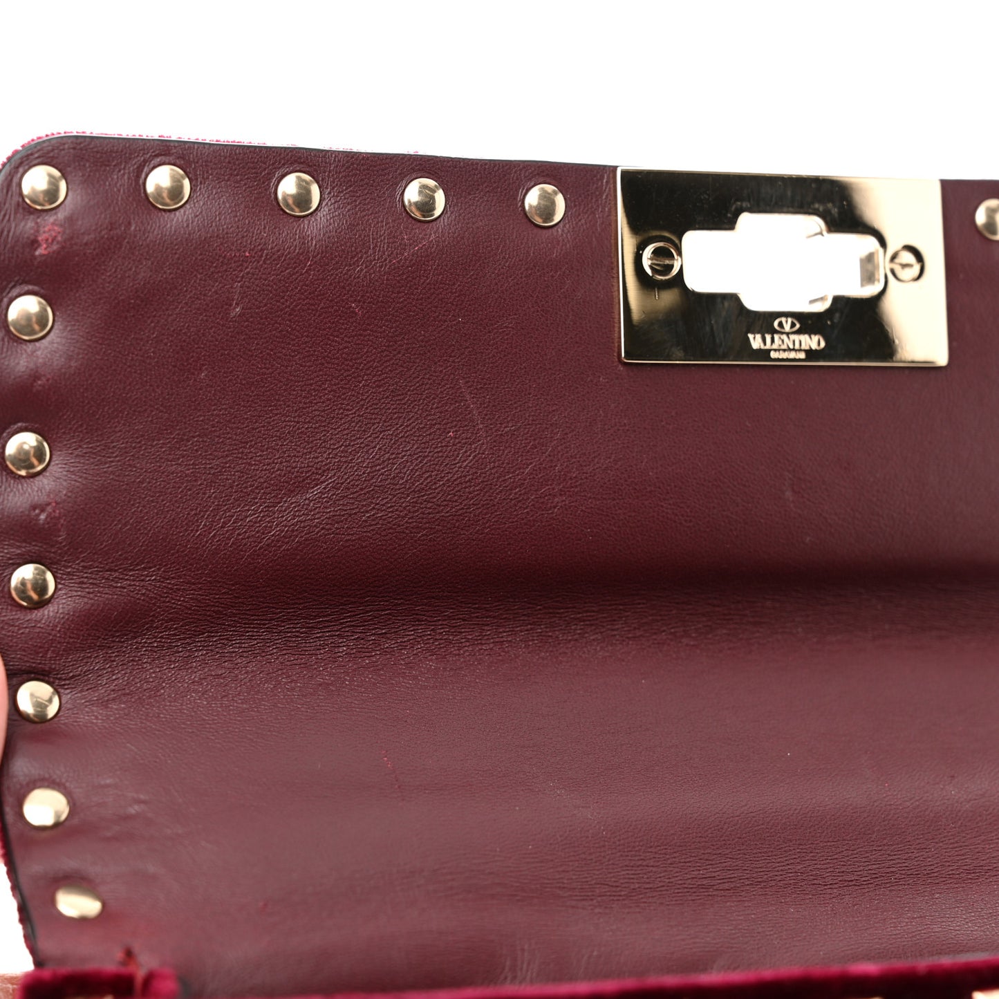 Velvet Small Rockstud Spike Shoulder Bag Rubino