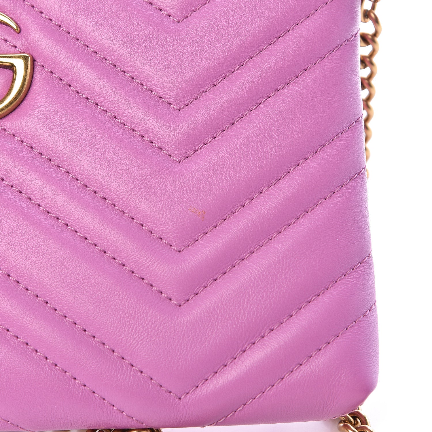 Gucci Calfskin Matelasse Mini GG Marmont Chain Bag Candy Mousse 7 of 12