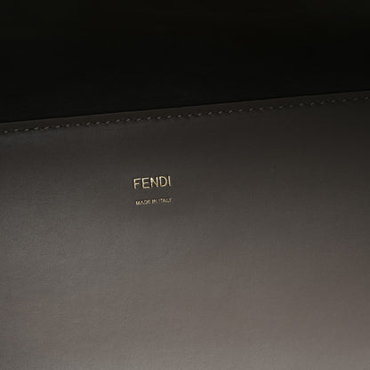 Fendi Vitello King Ceylon Plexiglass Woven Logo Debossed Medium Fendi Sunshine Shopper Tote Tortora 6 of 9