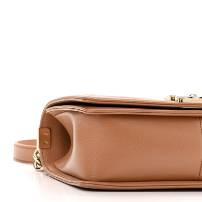 Chanel Caviar Quilted Medium Boy Flap Light Brown 7 of 11