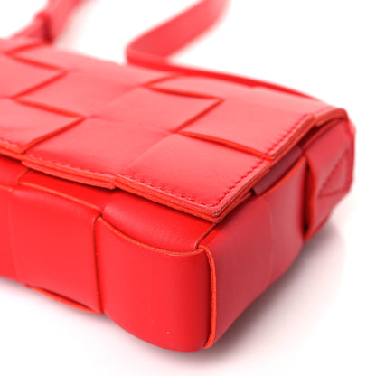 Bottega Veneta Lambskin Maxi Intrecciato Small Cassette Crossbody Bag Redstone 9 of 10